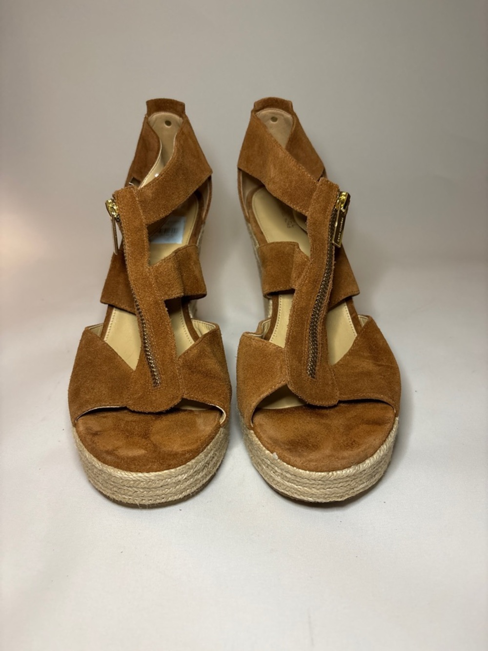 MICHAEL Michael Kors Damita Tan Suede Espadrille with Front Zip Size 11 - Picture 2 of 12